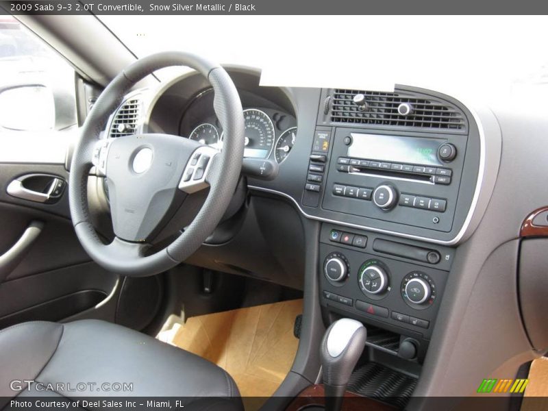 Snow Silver Metallic / Black 2009 Saab 9-3 2.0T Convertible