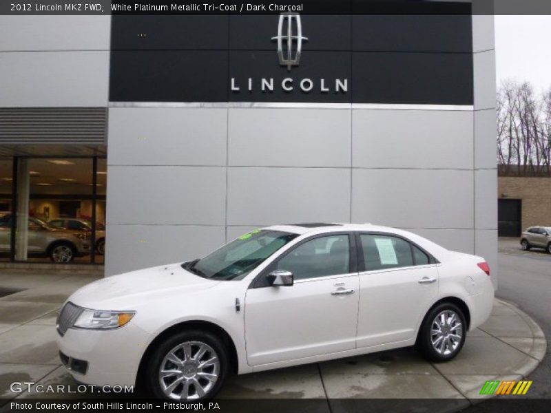 White Platinum Metallic Tri-Coat / Dark Charcoal 2012 Lincoln MKZ FWD