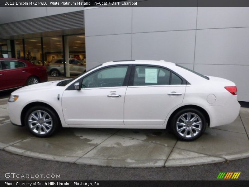 White Platinum Metallic Tri-Coat / Dark Charcoal 2012 Lincoln MKZ FWD