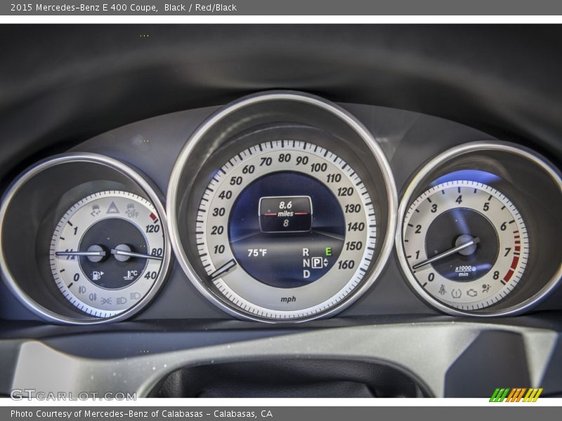 Black / Red/Black 2015 Mercedes-Benz E 400 Coupe