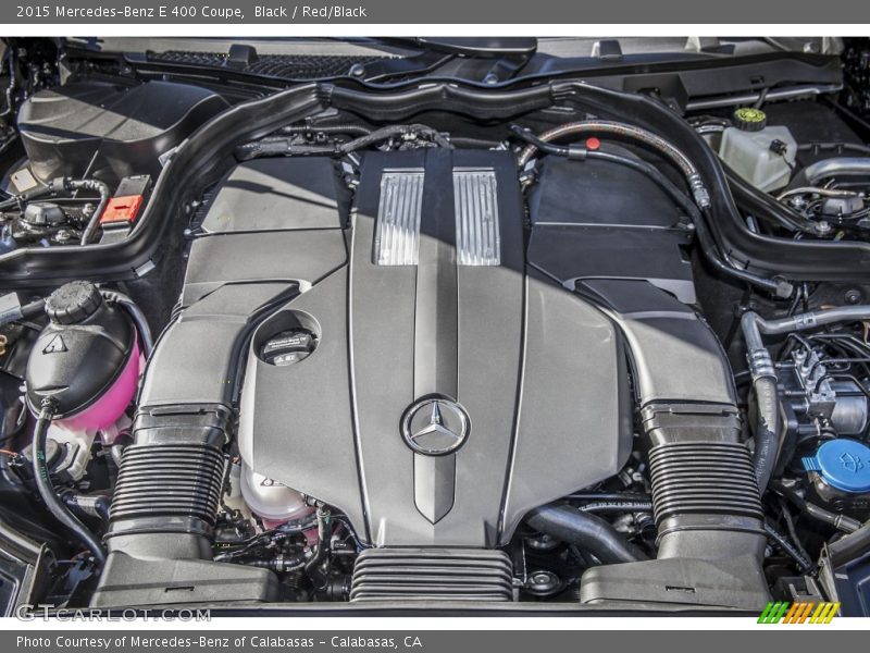 Black / Red/Black 2015 Mercedes-Benz E 400 Coupe