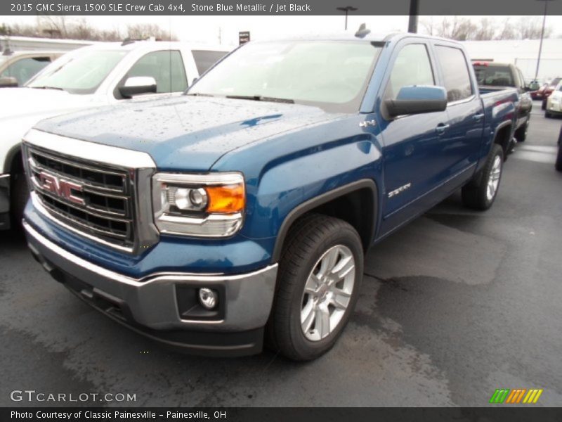 Stone Blue Metallic / Jet Black 2015 GMC Sierra 1500 SLE Crew Cab 4x4