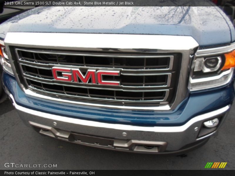 Stone Blue Metallic / Jet Black 2015 GMC Sierra 1500 SLT Double Cab 4x4