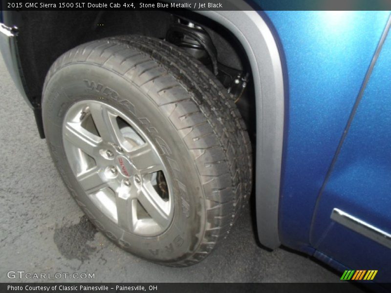 Stone Blue Metallic / Jet Black 2015 GMC Sierra 1500 SLT Double Cab 4x4