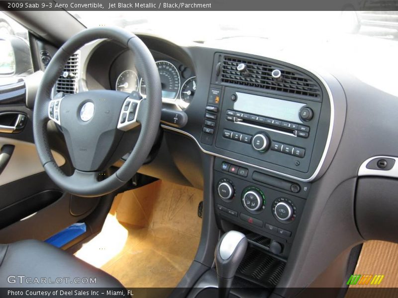 Jet Black Metallic / Black/Parchment 2009 Saab 9-3 Aero Convertible