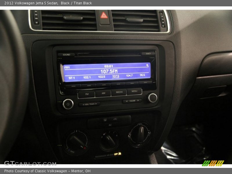 Black / Titan Black 2012 Volkswagen Jetta S Sedan