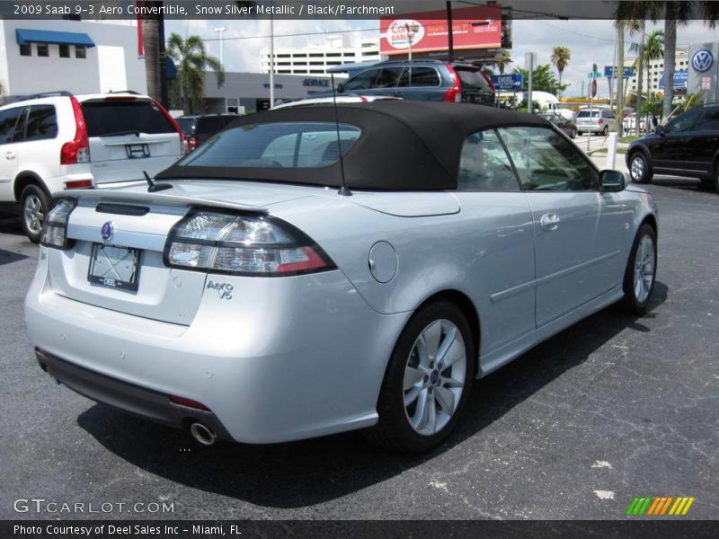 Snow Silver Metallic / Black/Parchment 2009 Saab 9-3 Aero Convertible