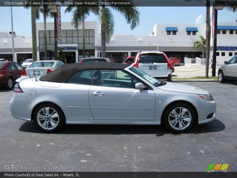 Snow Silver Metallic / Black/Parchment 2009 Saab 9-3 Aero Convertible