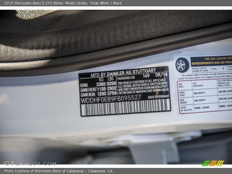 Polar White / Black 2015 Mercedes-Benz E 250 Blutec 4Matic Sedan