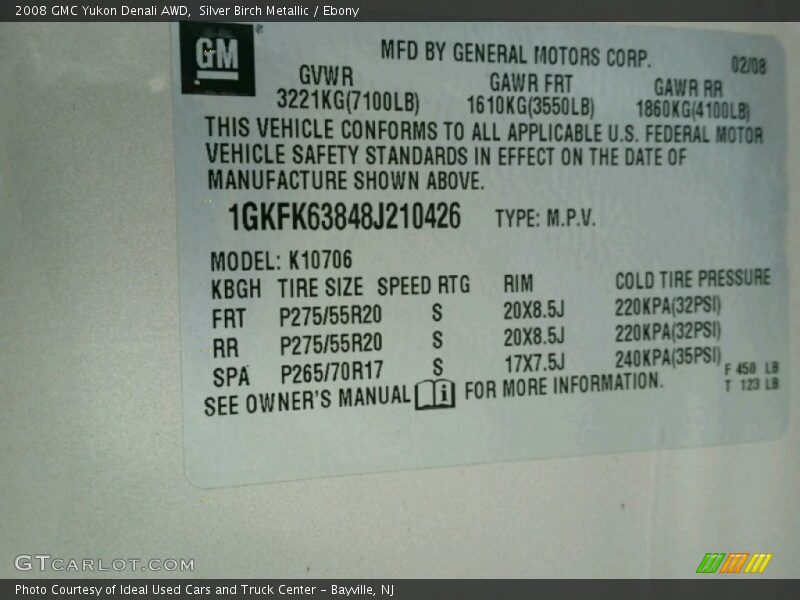 Silver Birch Metallic / Ebony 2008 GMC Yukon Denali AWD