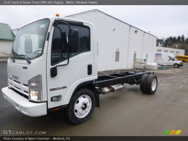 White / Medium Pewter 2015 Isuzu N Series Truck NPR-HD Chassis