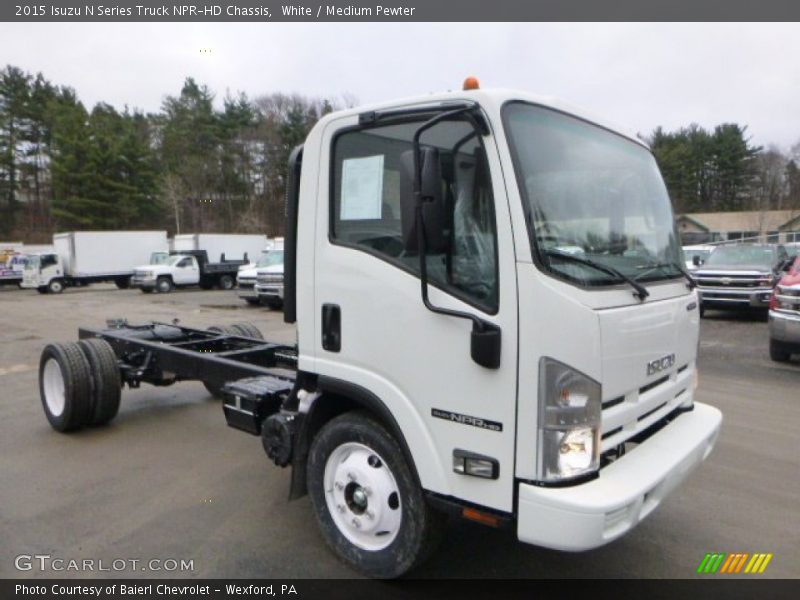 White / Medium Pewter 2015 Isuzu N Series Truck NPR-HD Chassis