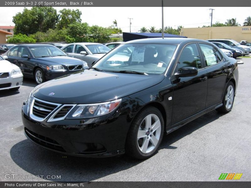 Black / Black 2009 Saab 9-3 2.0T Sport Sedan