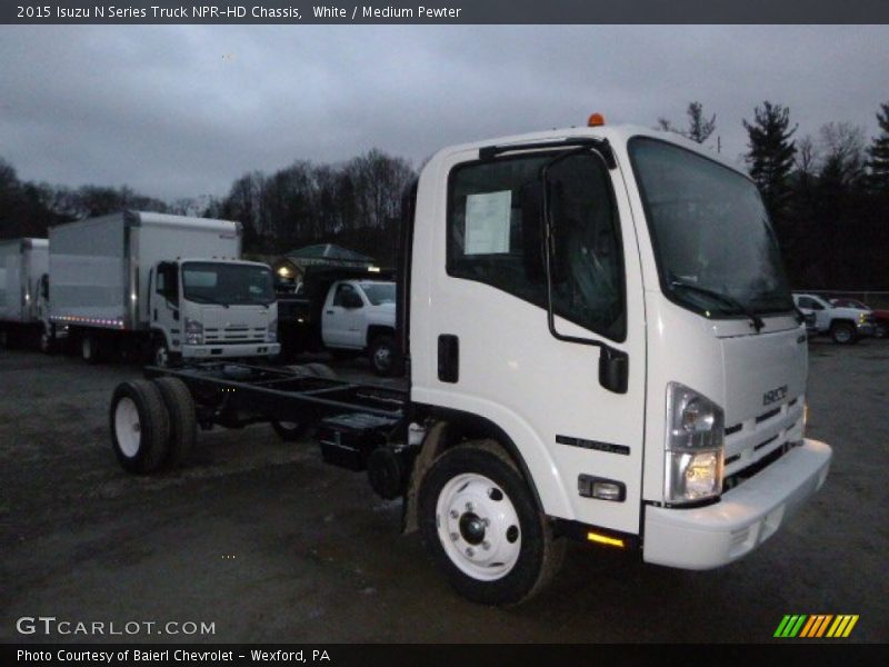 White / Medium Pewter 2015 Isuzu N Series Truck NPR-HD Chassis