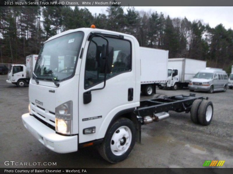 White / Medium Pewter 2015 Isuzu N Series Truck NPR-HD Chassis
