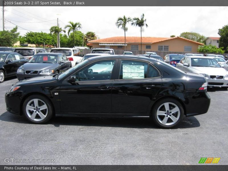 Black / Black 2009 Saab 9-3 2.0T Sport Sedan