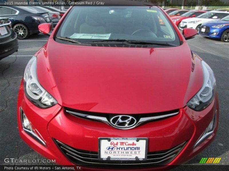 Geranium Red / Gray 2015 Hyundai Elantra Limited Sedan