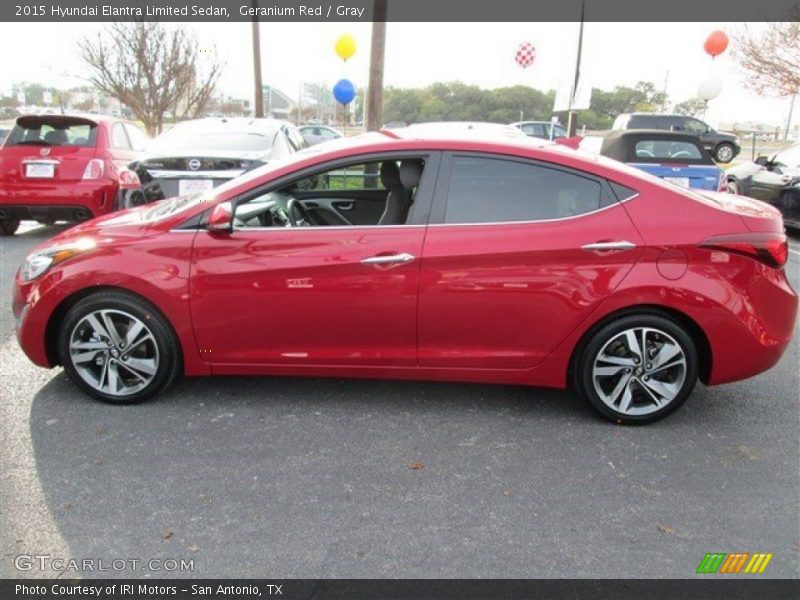 Geranium Red / Gray 2015 Hyundai Elantra Limited Sedan