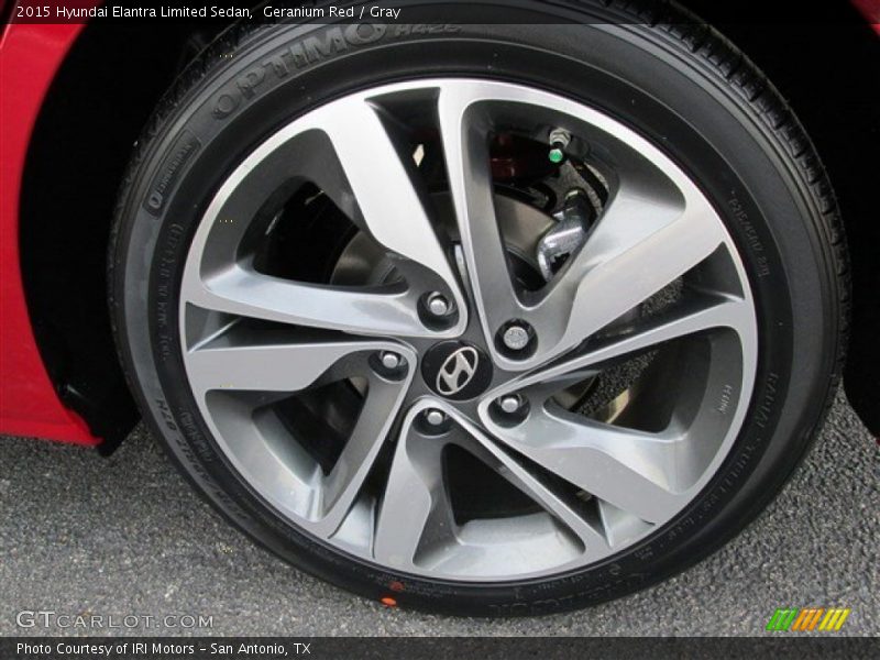 Geranium Red / Gray 2015 Hyundai Elantra Limited Sedan