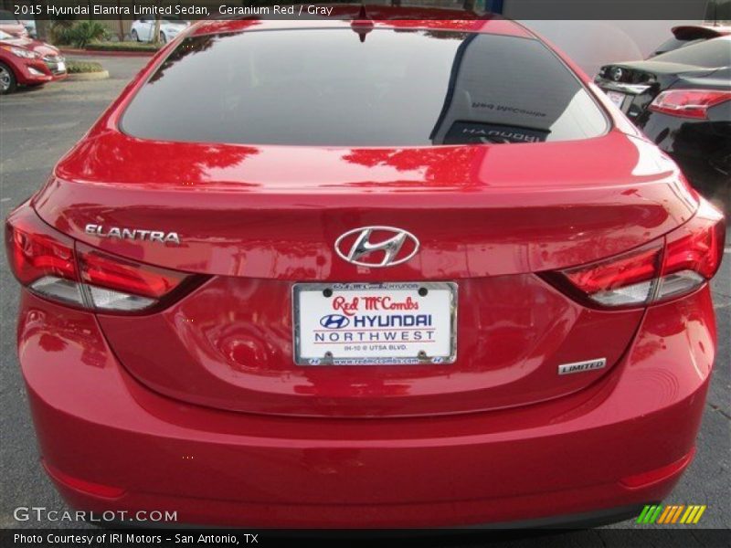 Geranium Red / Gray 2015 Hyundai Elantra Limited Sedan