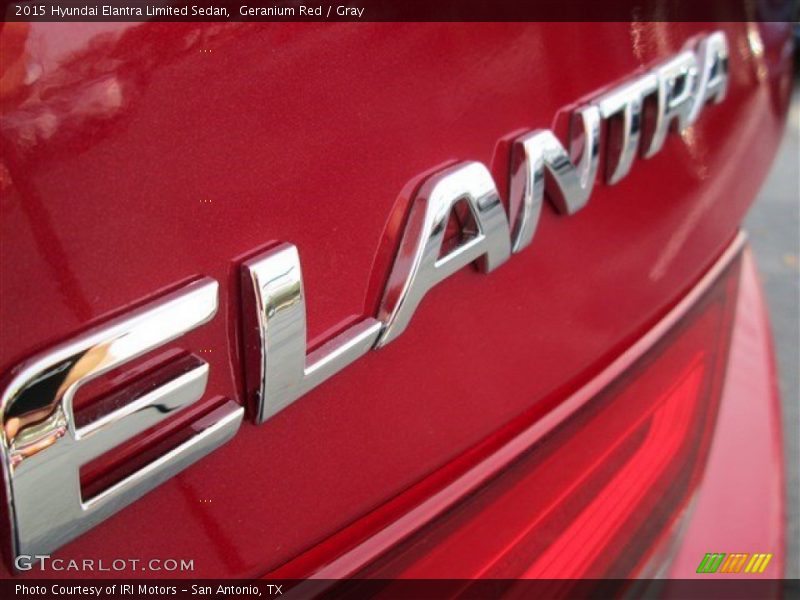 Geranium Red / Gray 2015 Hyundai Elantra Limited Sedan