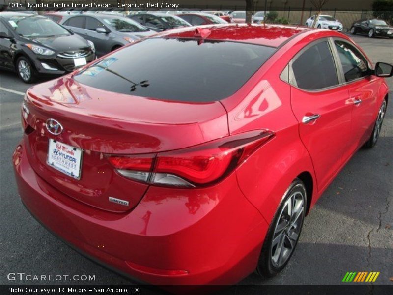Geranium Red / Gray 2015 Hyundai Elantra Limited Sedan