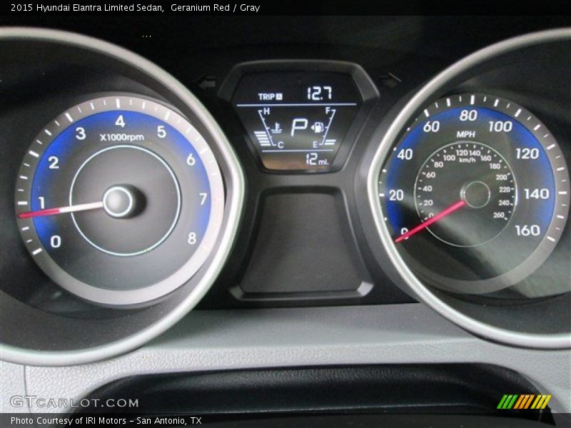 Geranium Red / Gray 2015 Hyundai Elantra Limited Sedan