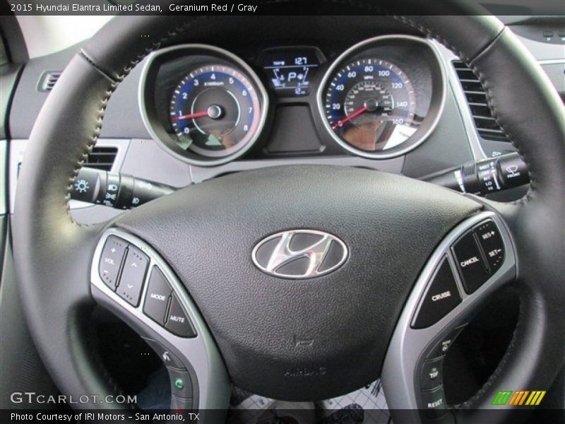 Geranium Red / Gray 2015 Hyundai Elantra Limited Sedan