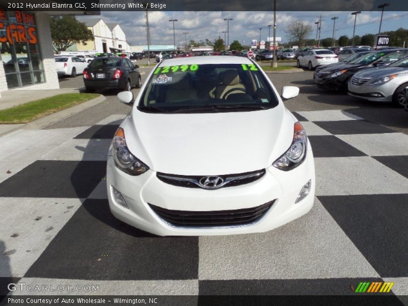 Shimmering White / Beige 2012 Hyundai Elantra GLS