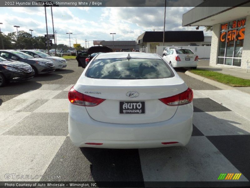 Shimmering White / Beige 2012 Hyundai Elantra GLS