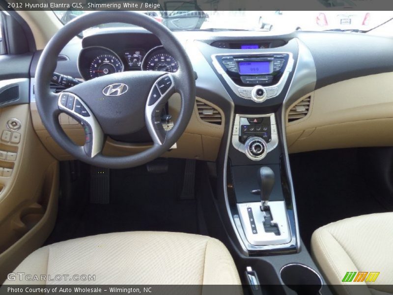Shimmering White / Beige 2012 Hyundai Elantra GLS