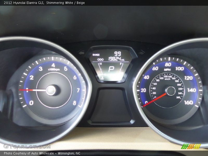 Shimmering White / Beige 2012 Hyundai Elantra GLS