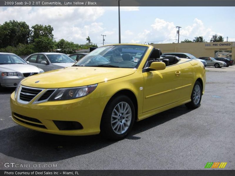 Lynx Yellow / Black 2009 Saab 9-3 2.0T Convertible