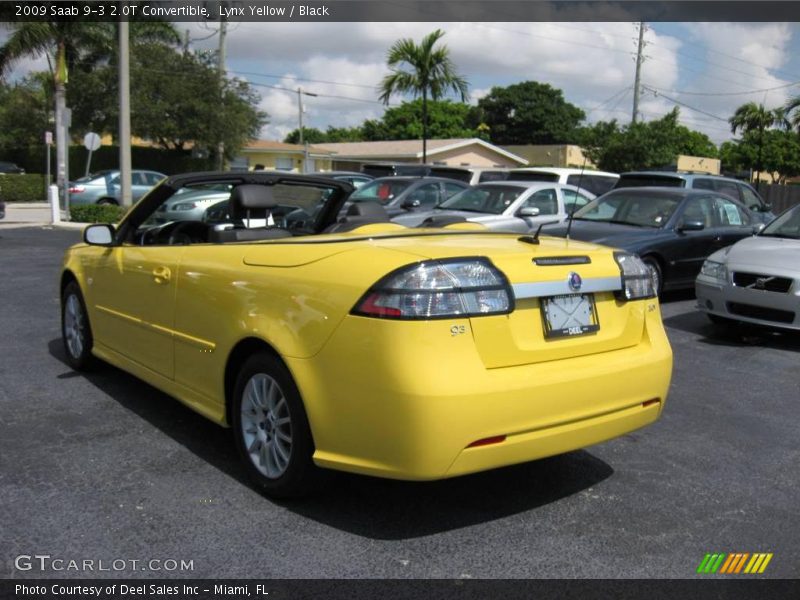 Lynx Yellow / Black 2009 Saab 9-3 2.0T Convertible