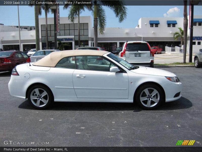 Arctic White / Parchment 2009 Saab 9-3 2.0T Convertible