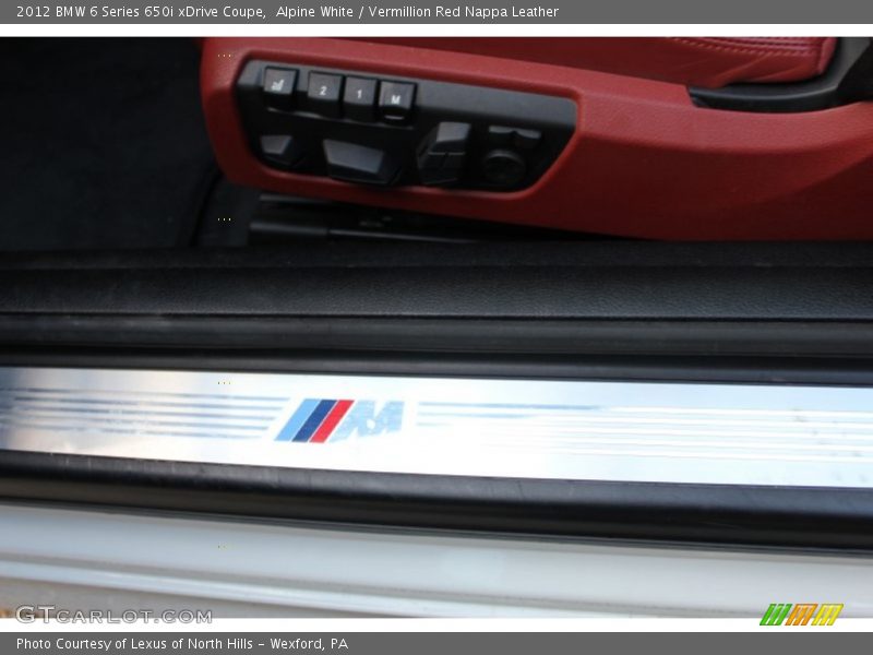 Alpine White / Vermillion Red Nappa Leather 2012 BMW 6 Series 650i xDrive Coupe