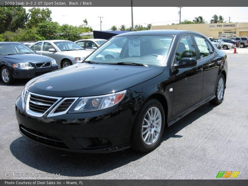 Black / Black 2009 Saab 9-3 2.0T Sport Sedan