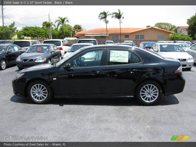 Black / Black 2009 Saab 9-3 2.0T Sport Sedan