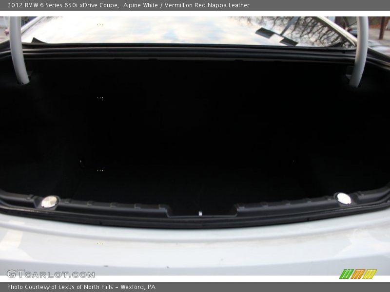 Alpine White / Vermillion Red Nappa Leather 2012 BMW 6 Series 650i xDrive Coupe