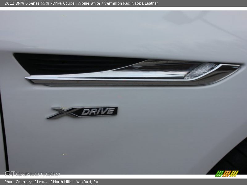 Alpine White / Vermillion Red Nappa Leather 2012 BMW 6 Series 650i xDrive Coupe