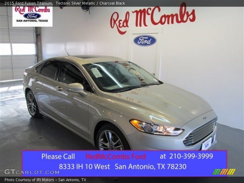 Tectonic Silver Metallic / Charcoal Black 2015 Ford Fusion Titanium
