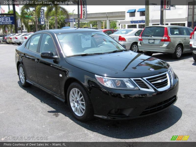 Black / Black 2009 Saab 9-3 2.0T Sport Sedan