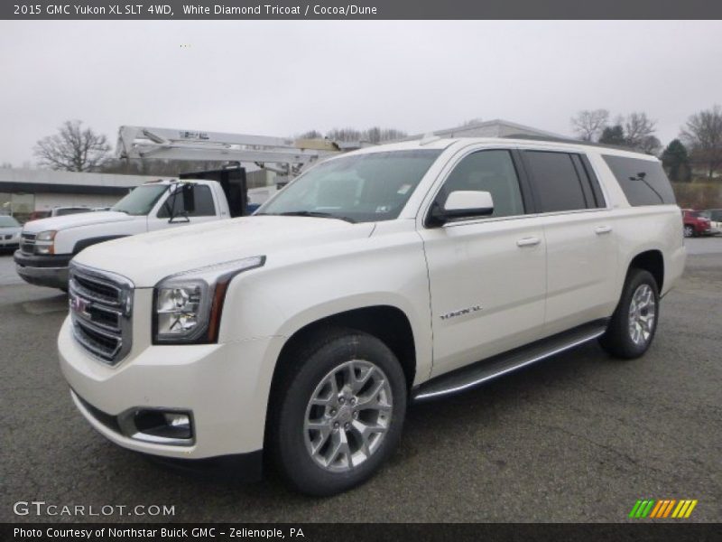 White Diamond Tricoat / Cocoa/Dune 2015 GMC Yukon XL SLT 4WD