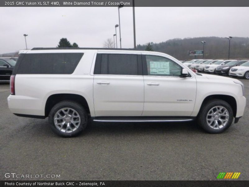 White Diamond Tricoat / Cocoa/Dune 2015 GMC Yukon XL SLT 4WD