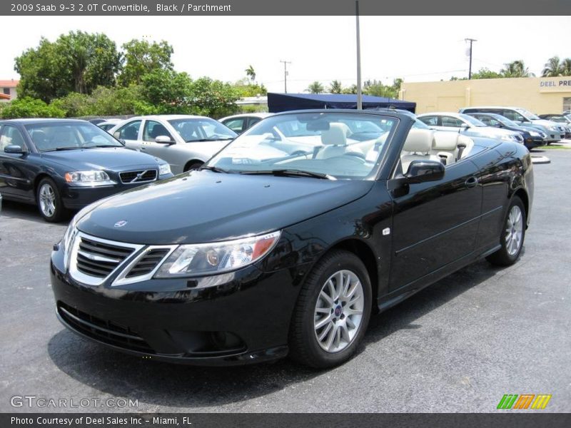 Black / Parchment 2009 Saab 9-3 2.0T Convertible