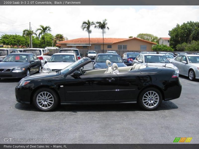Black / Parchment 2009 Saab 9-3 2.0T Convertible