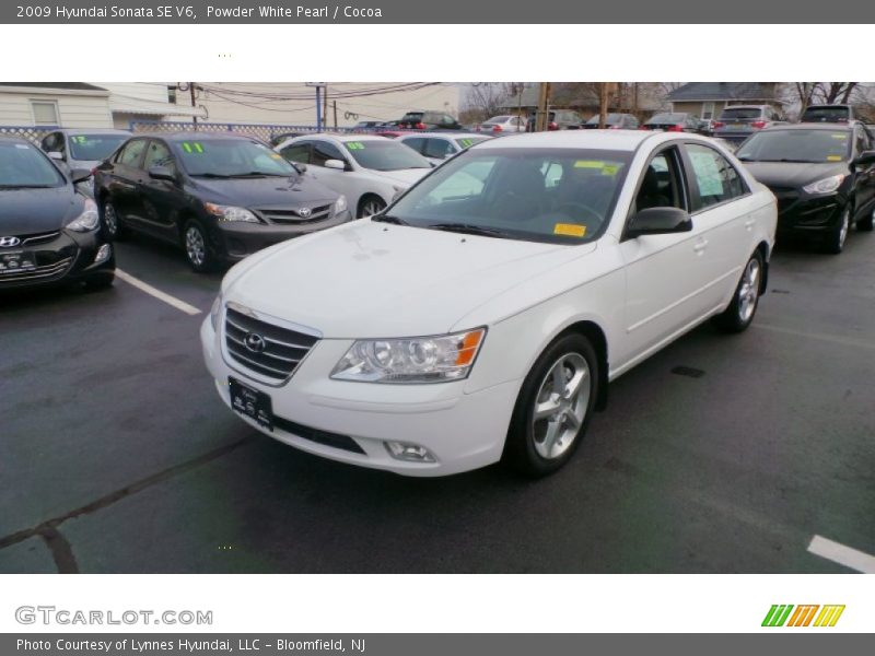 Powder White Pearl / Cocoa 2009 Hyundai Sonata SE V6