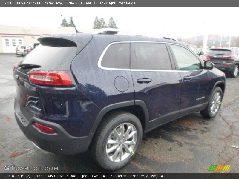 True Blue Pearl / Black/Light Frost Beige 2015 Jeep Cherokee Limited 4x4