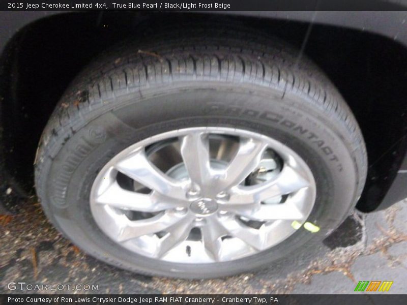 True Blue Pearl / Black/Light Frost Beige 2015 Jeep Cherokee Limited 4x4