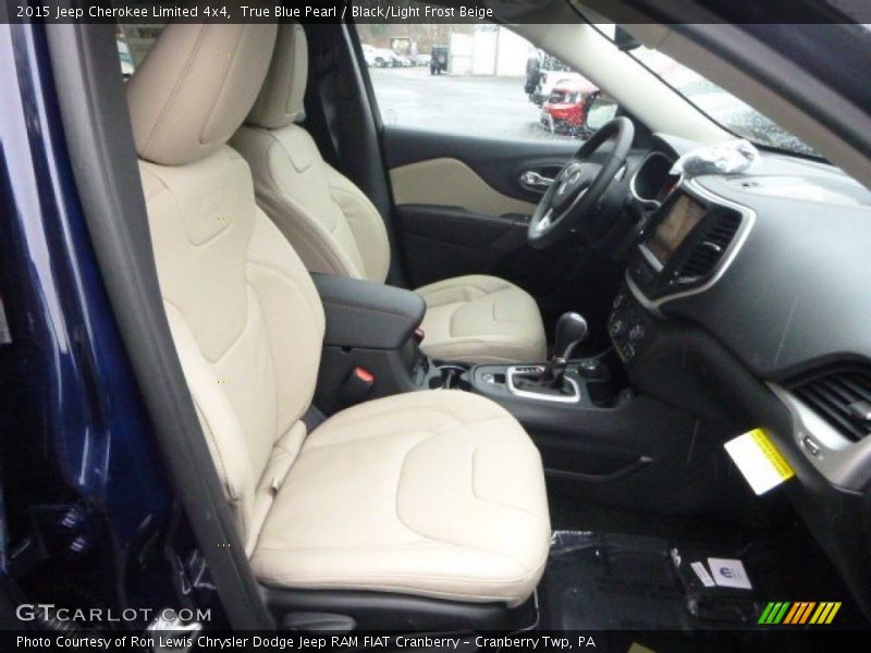 True Blue Pearl / Black/Light Frost Beige 2015 Jeep Cherokee Limited 4x4